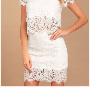 White lace skirt